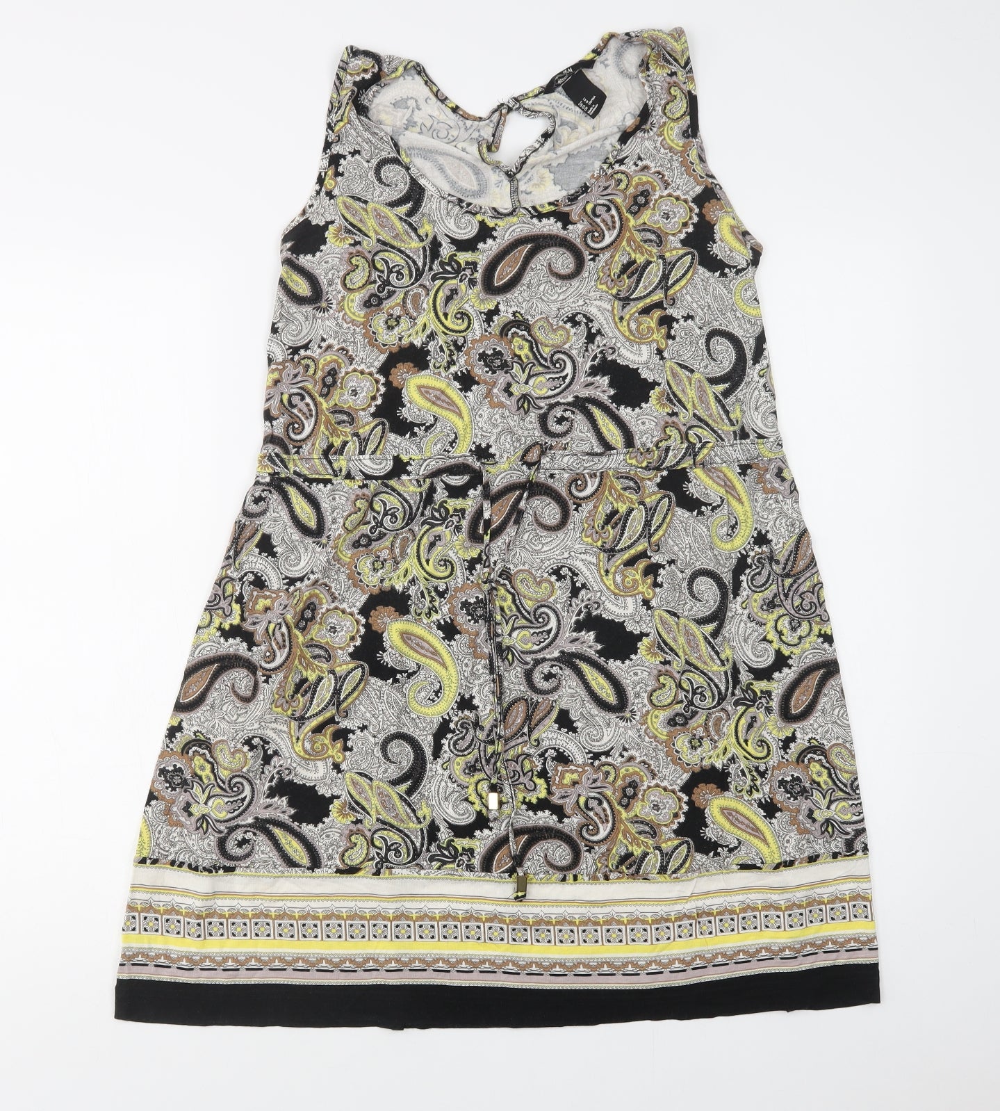 H&M Womens Multicoloured Paisley Viscose Tank Dress  Size M  Round Neck