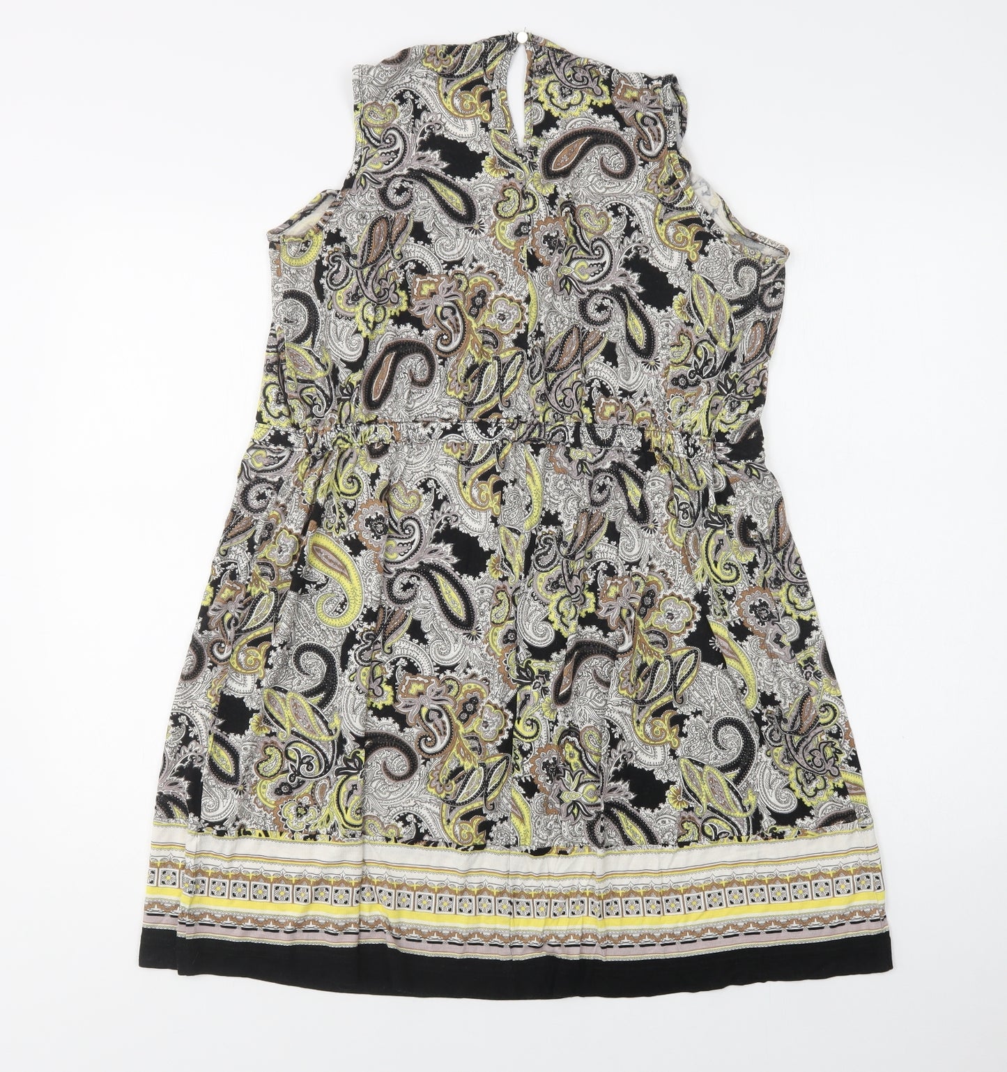 H&M Womens Multicoloured Paisley Viscose Tank Dress  Size M  Round Neck