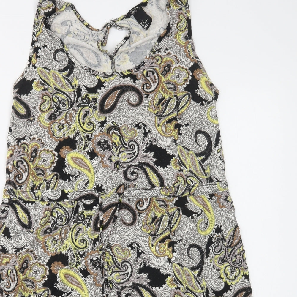 H&M Womens Multicoloured Paisley Viscose Tank Dress  Size M  Round Neck