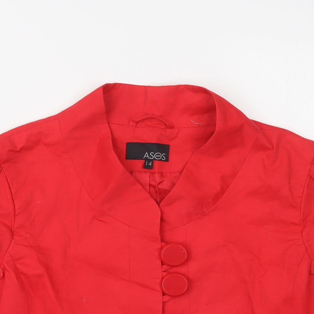 ASOS Womens Red   Jacket Blazer Size 14  Button