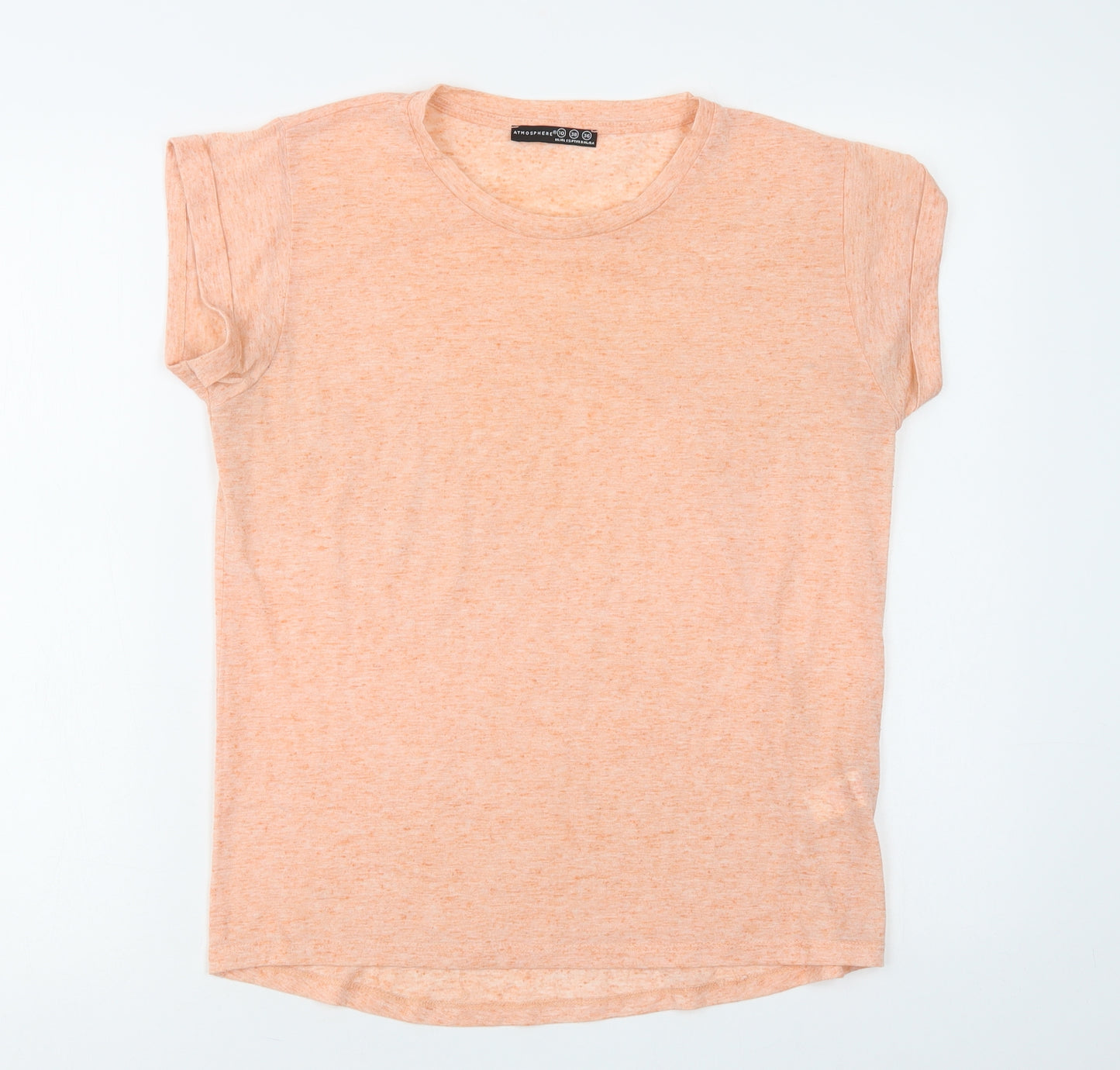 Primark Womens Orange  Polyester Basic T-Shirt Size 10 Crew Neck
