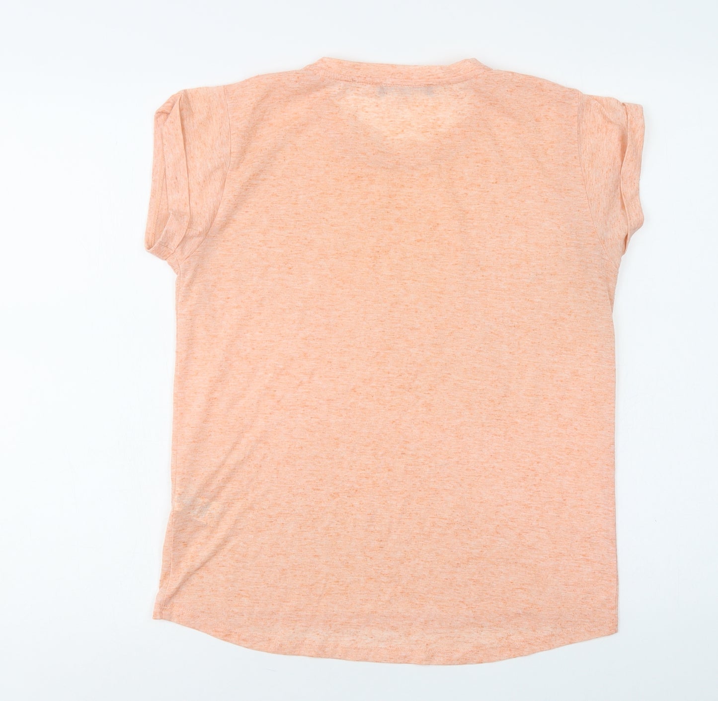 Primark Womens Orange  Polyester Basic T-Shirt Size 10 Crew Neck