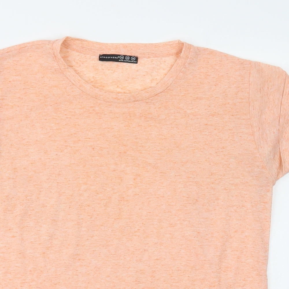 Primark Womens Orange  Polyester Basic T-Shirt Size 10 Crew Neck