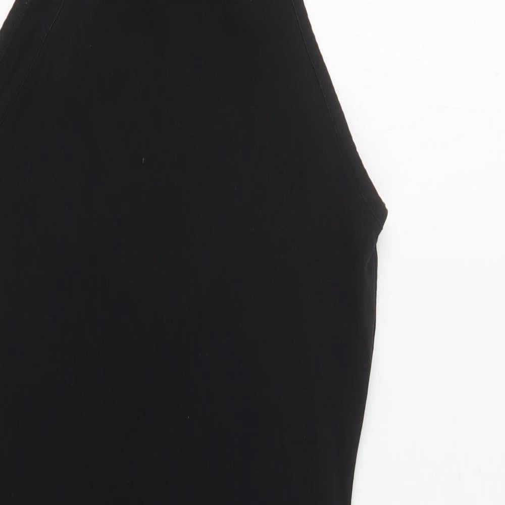 Miss Selfridge Womens Black  Cotton Tank Dress  Size 8  Square Neck