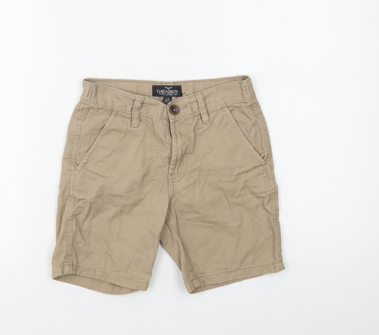 Threadboys Boys Beige  Cotton Chino Shorts Size 7-8 Years  Regular