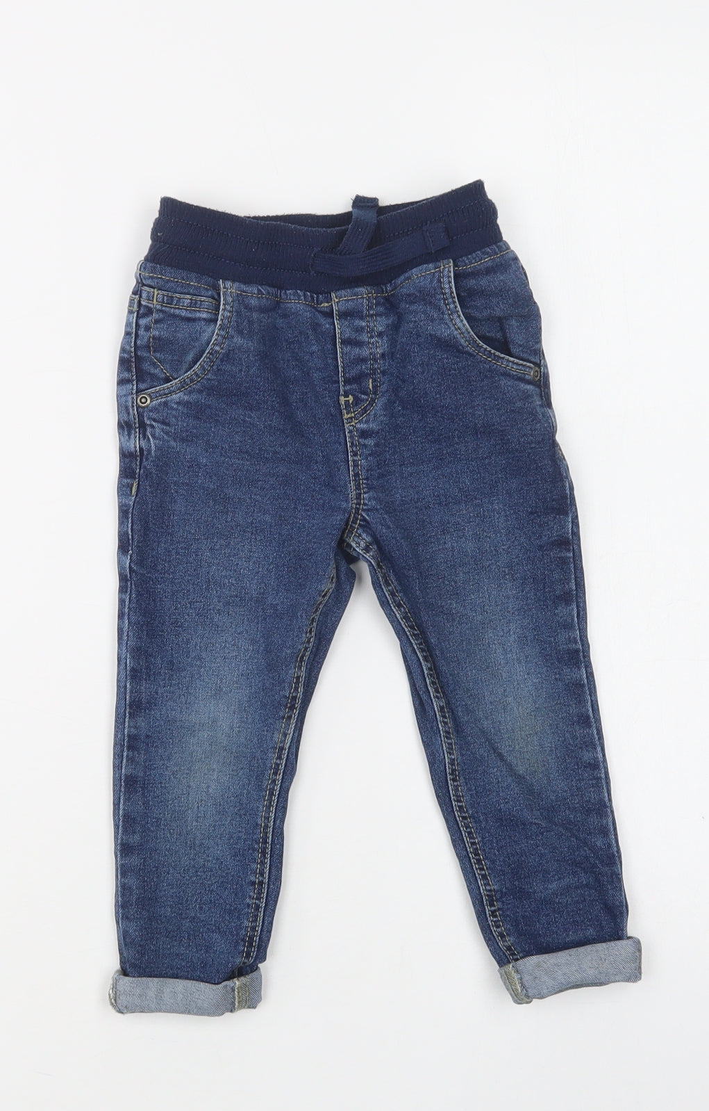 TU Baby Blue  Cotton Jogger Jeans Size 18-24 Months  Drawstring