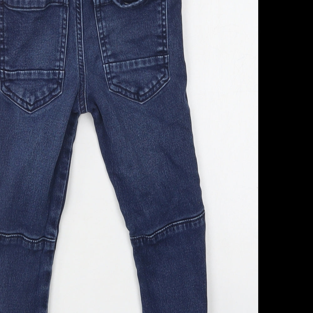 Primark Boys Blue  Cotton Tapered Jeans Size 3-4 Years  Regular Drawstring
