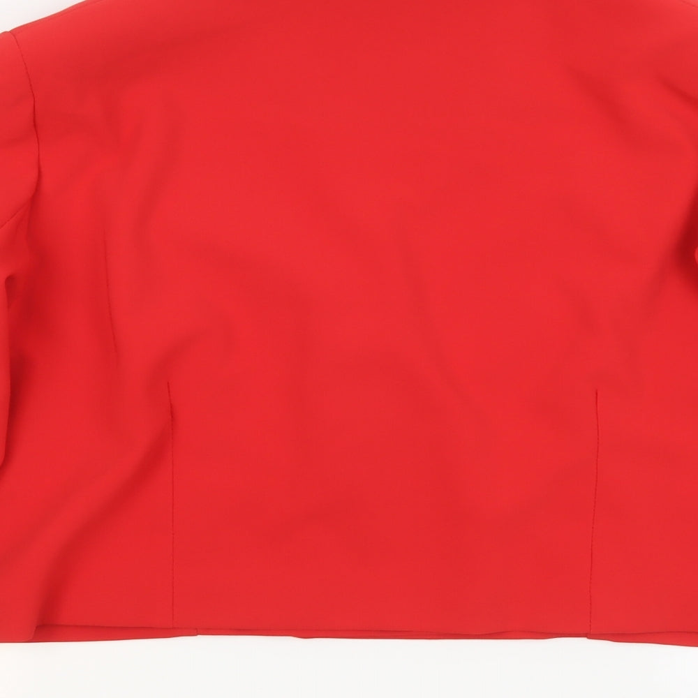 Agnes & Paul Womens Red   Jacket Blazer Size 20  Button - Black Panel