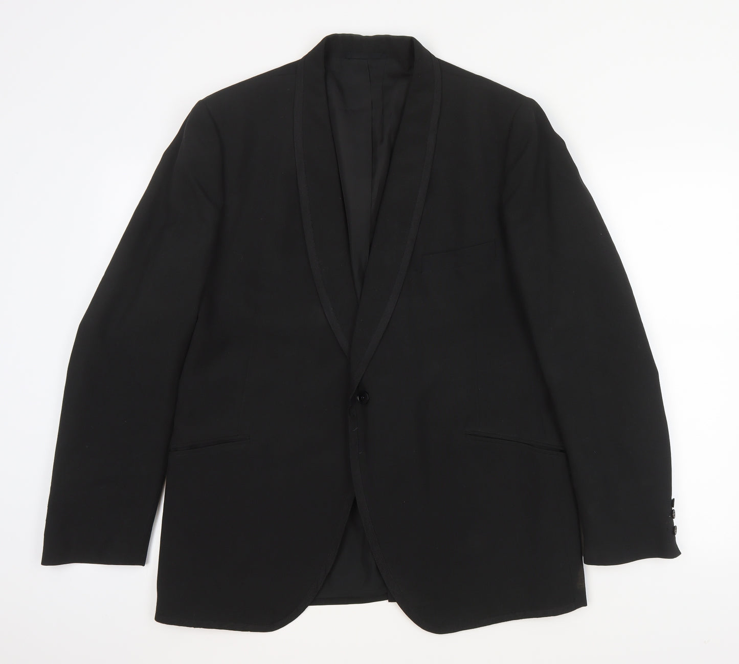 Blue Quill Mens Black  Wool Jacket Suit Jacket Size L