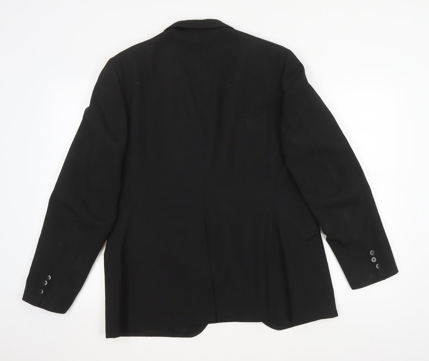 Blue Quill Mens Black  Wool Jacket Suit Jacket Size L