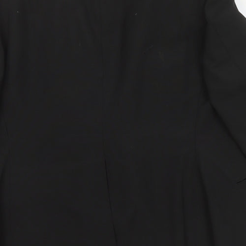 Blue Quill Mens Black  Wool Jacket Suit Jacket Size L