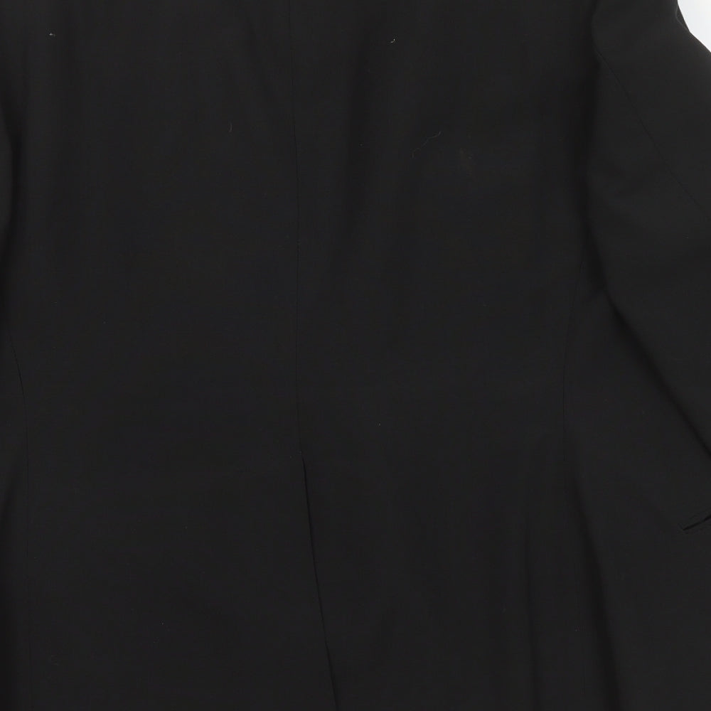 Blue Quill Mens Black  Wool Jacket Suit Jacket Size L