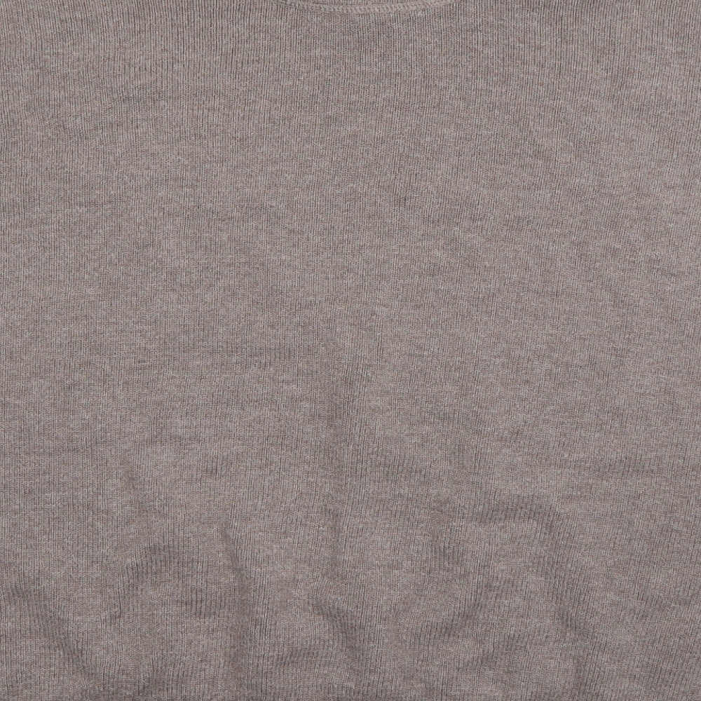 Maine New England Mens Beige V-Neck  Cotton Pullover Jumper Size XL