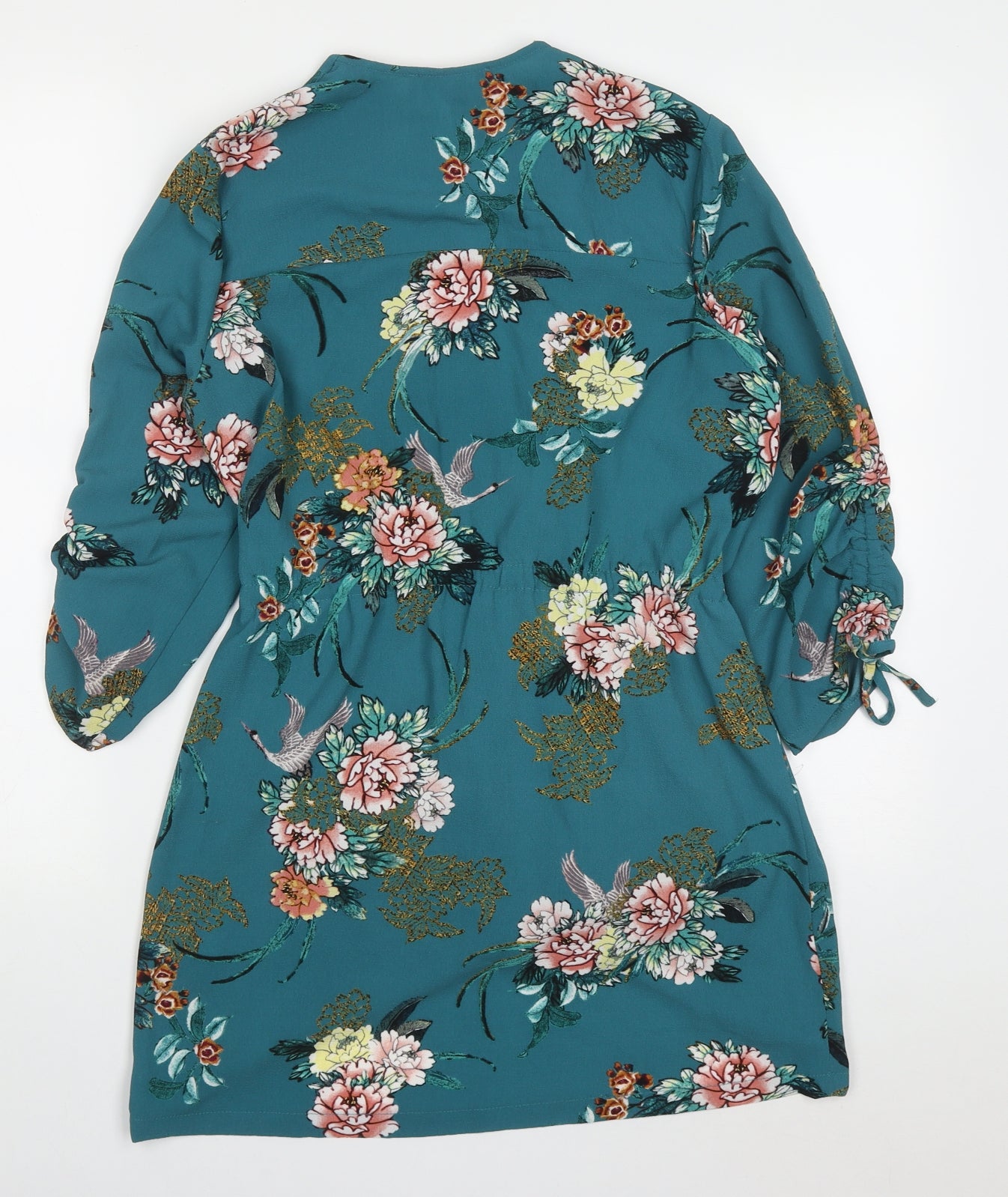 Primark Womens Blue Floral  Jacket  Size 10  Tie