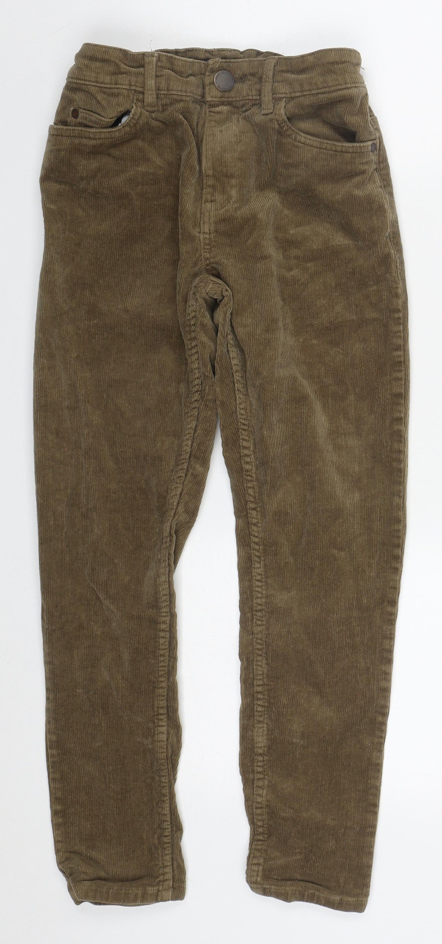 NEXT Boys Brown  Cotton Capri Trousers Size 11 Years  Regular Button