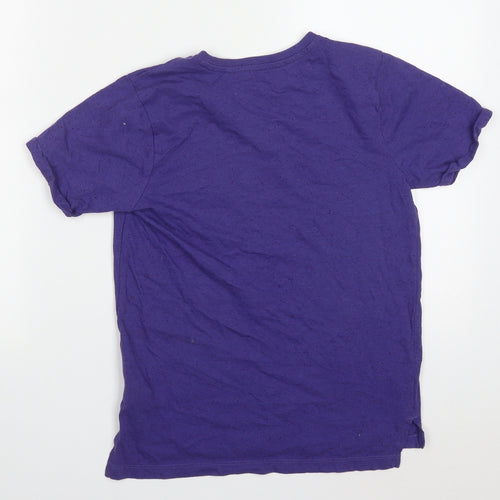 NEXT Boys Purple  Cotton Basic T-Shirt Size 10 Years Crew Neck Pullover