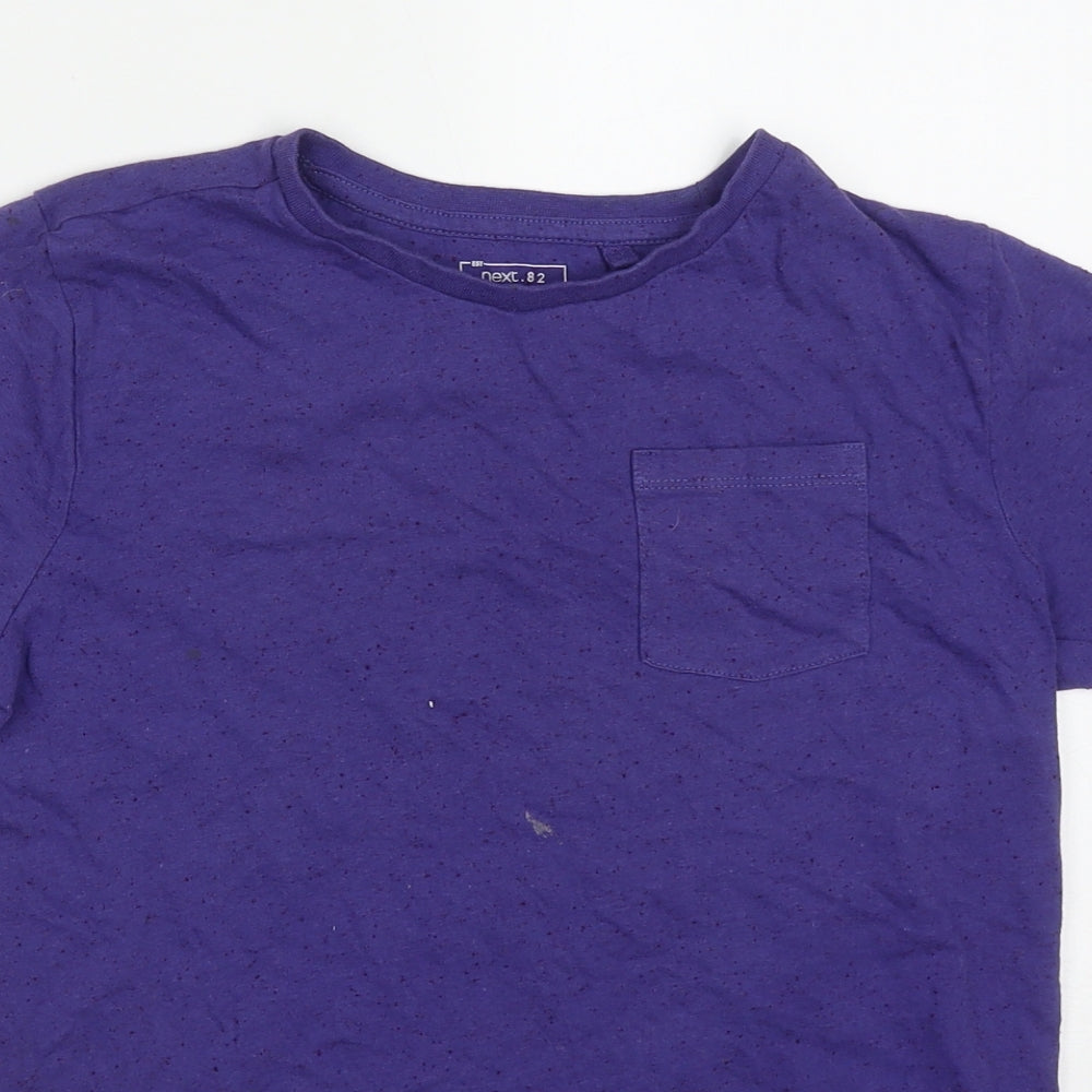 NEXT Boys Purple  Cotton Basic T-Shirt Size 10 Years Crew Neck Pullover