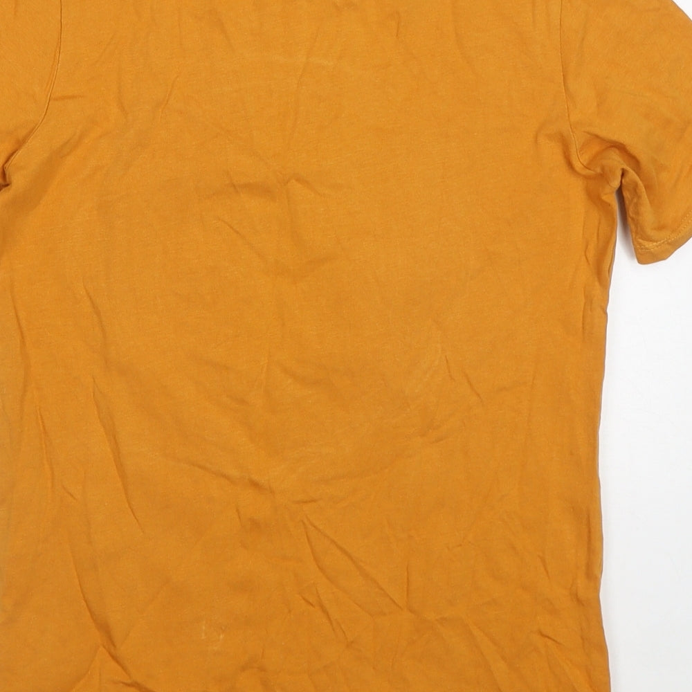 River Island Boys Orange  Cotton Basic T-Shirt Size 9-10 Years Crew Neck Pullover