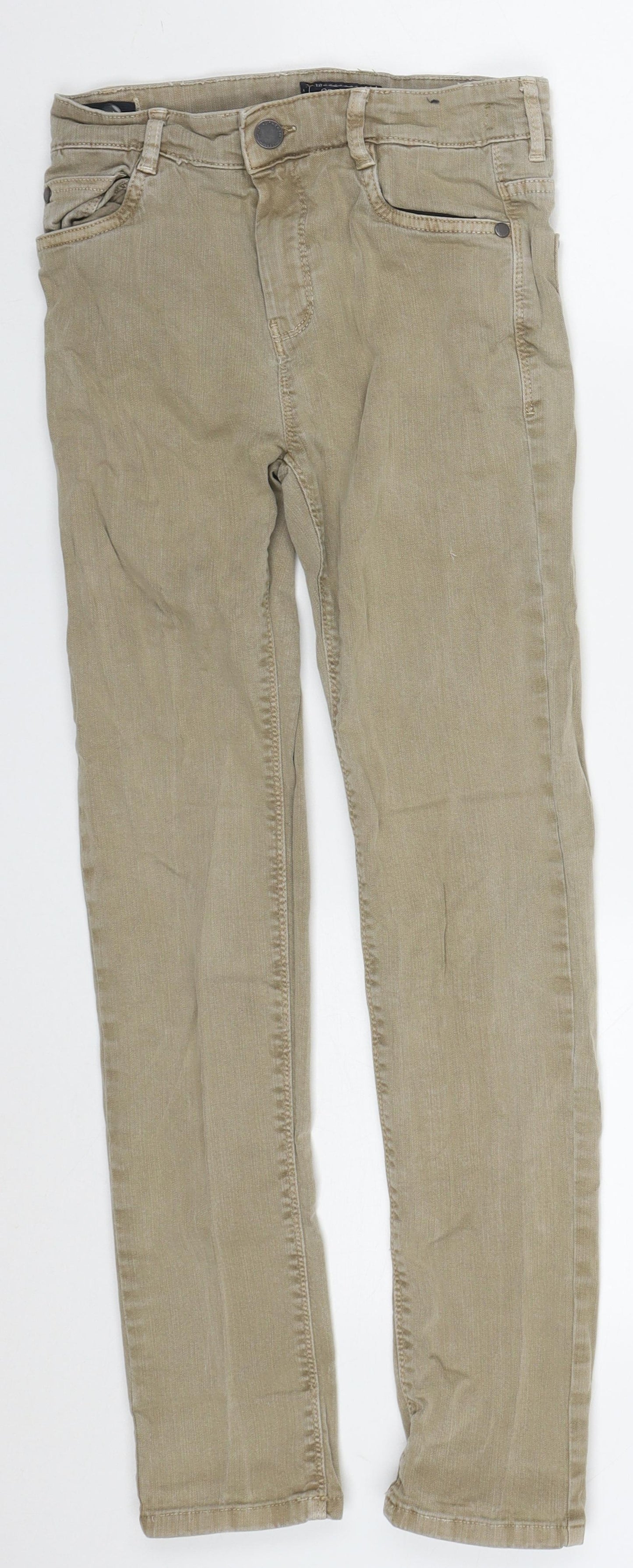 NEXT Boys Beige  Cotton Skinny Jeans Size 10 Years  Regular Button