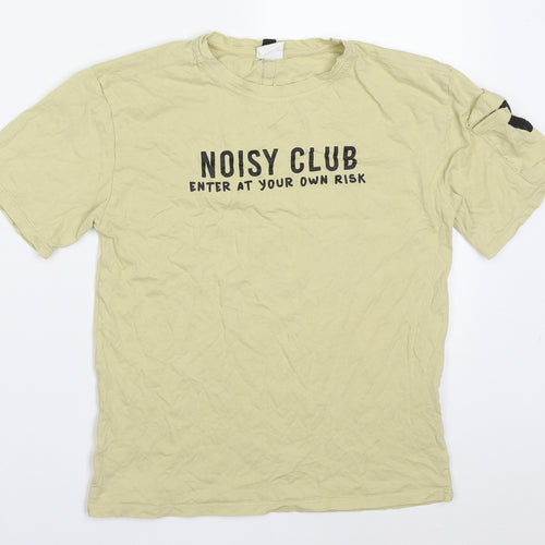 Zara Boys Beige  Cotton Basic T-Shirt Size 10 Years Crew Neck Pullover - Noisy Club