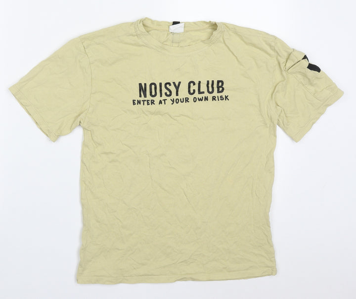 Zara Boys Beige Cotton Basic T-Shirt Size 10 Years Crew Neck Pullover - Noisy Club
