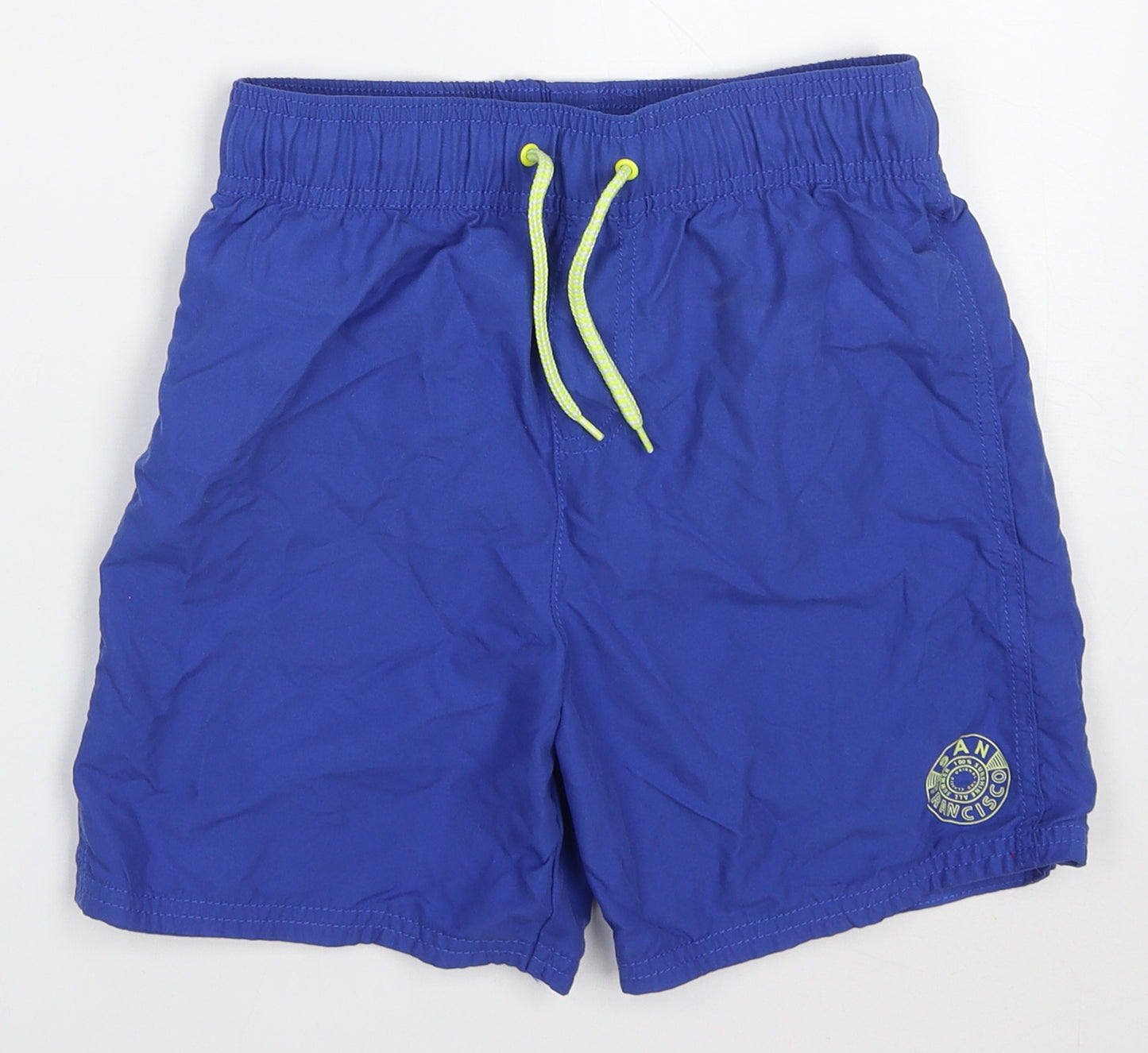 George Boys Blue  Polyester Bermuda Shorts Size 9-10 Years  Regular Drawstring - Swim Shorts
