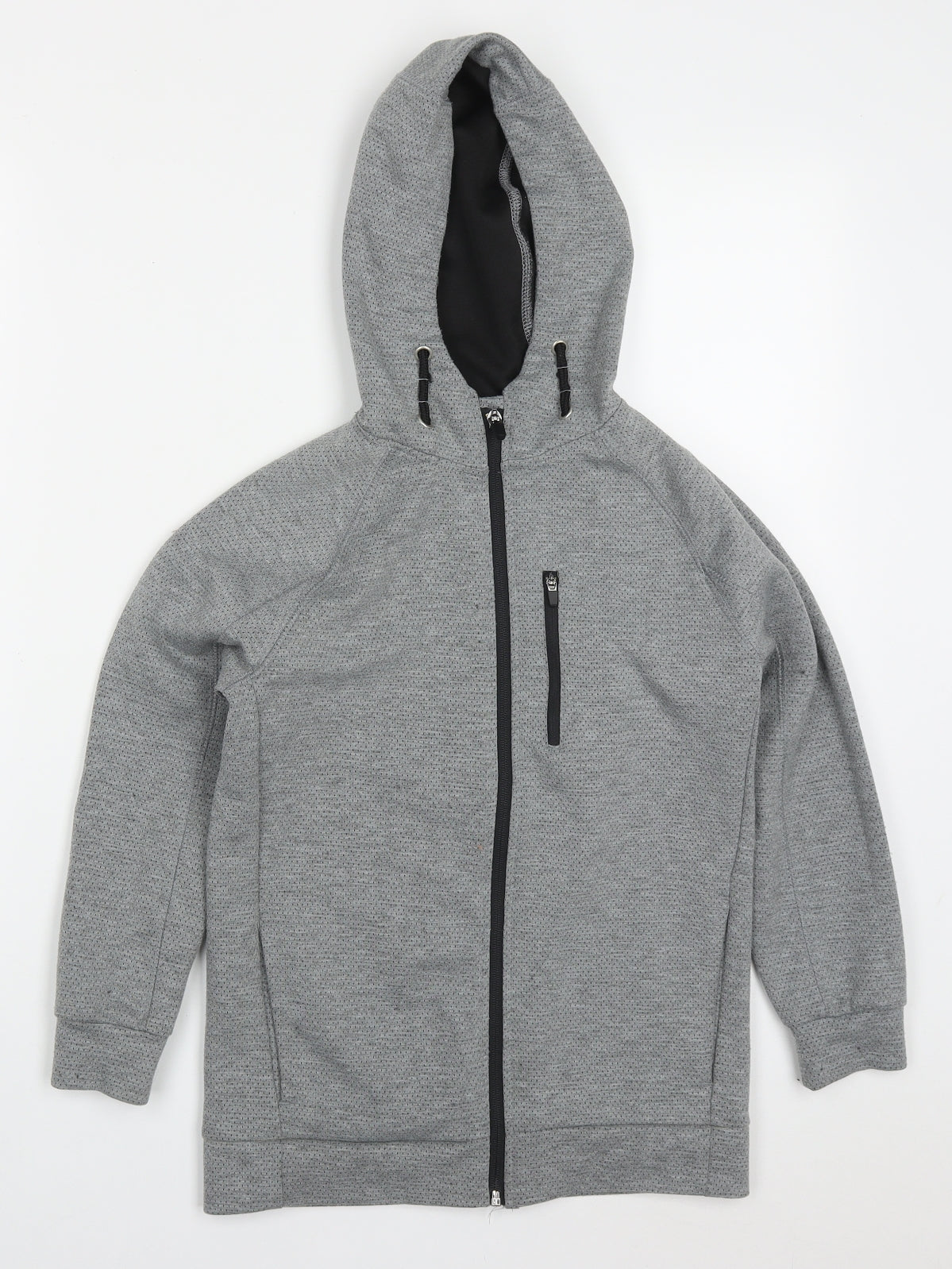 F&F Boys Grey  Polyester Full Zip Hoodie Size 8-9 Years  Zip