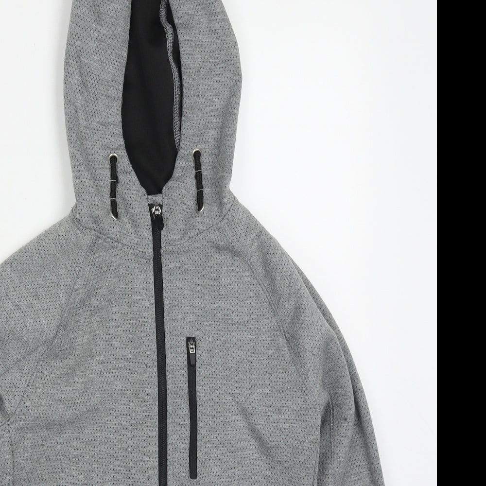 F&F Boys Grey  Polyester Full Zip Hoodie Size 8-9 Years  Zip
