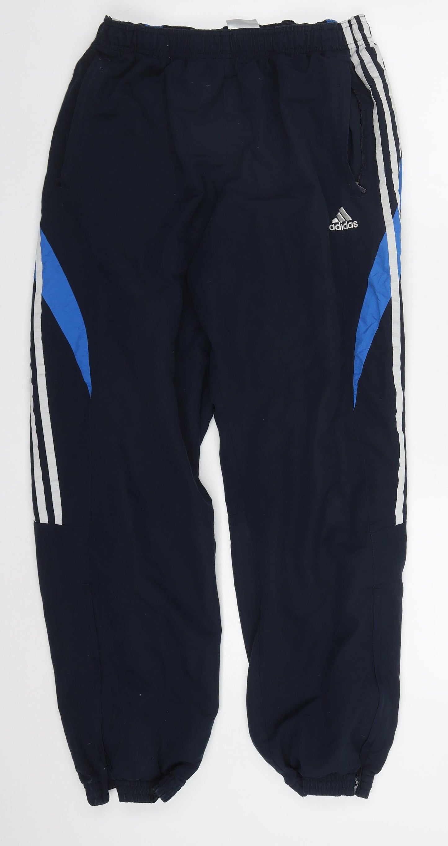 adidas Mens Blue  Polyester Track Pants Trousers Size M L31 in Regular