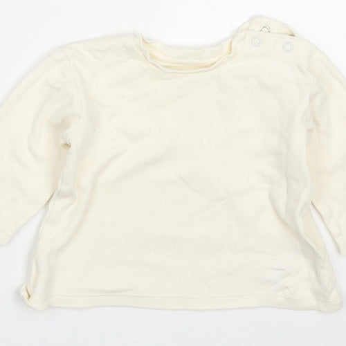 George Baby Beige  Cotton Basic T-Shirt Size 3-6 Months Round Neck Pullover - Fun Days