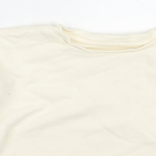 George Baby Beige  Cotton Basic T-Shirt Size 3-6 Months Round Neck Pullover - Fun Days