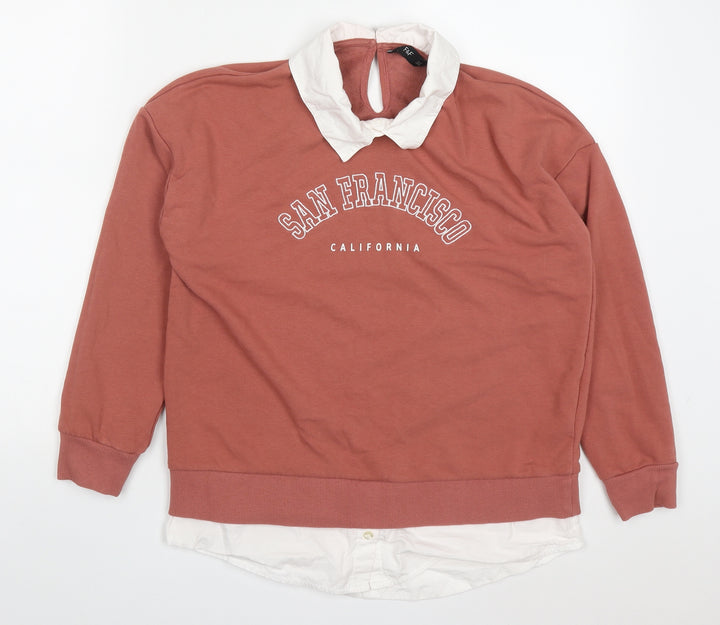 F&F Womens Pink Cotton Pullover Sweatshirt Size 10 Pullover - San Francisco California