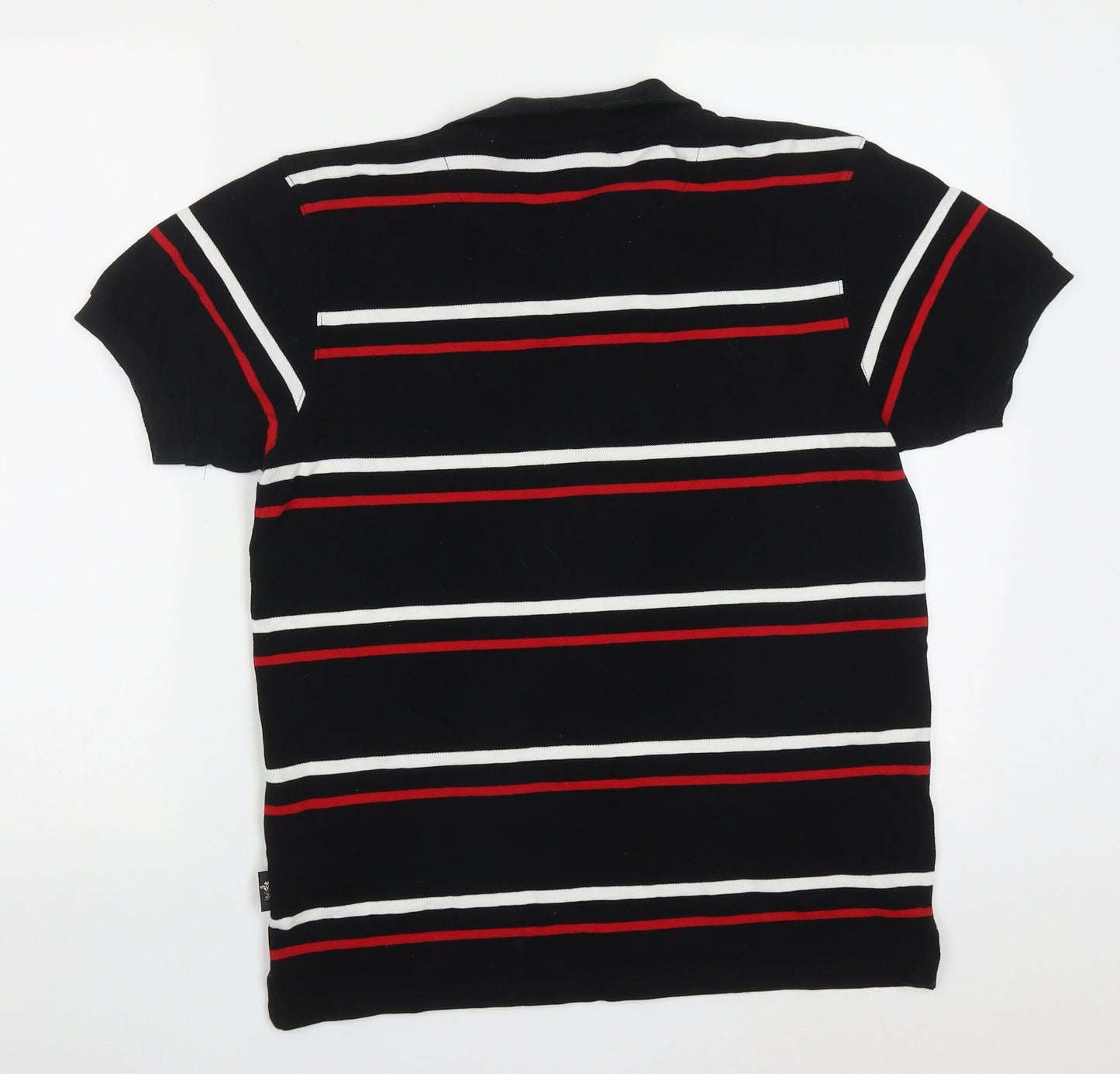 WRU Mens Multicoloured Striped Cotton  Polo Size S Collared Pullover
