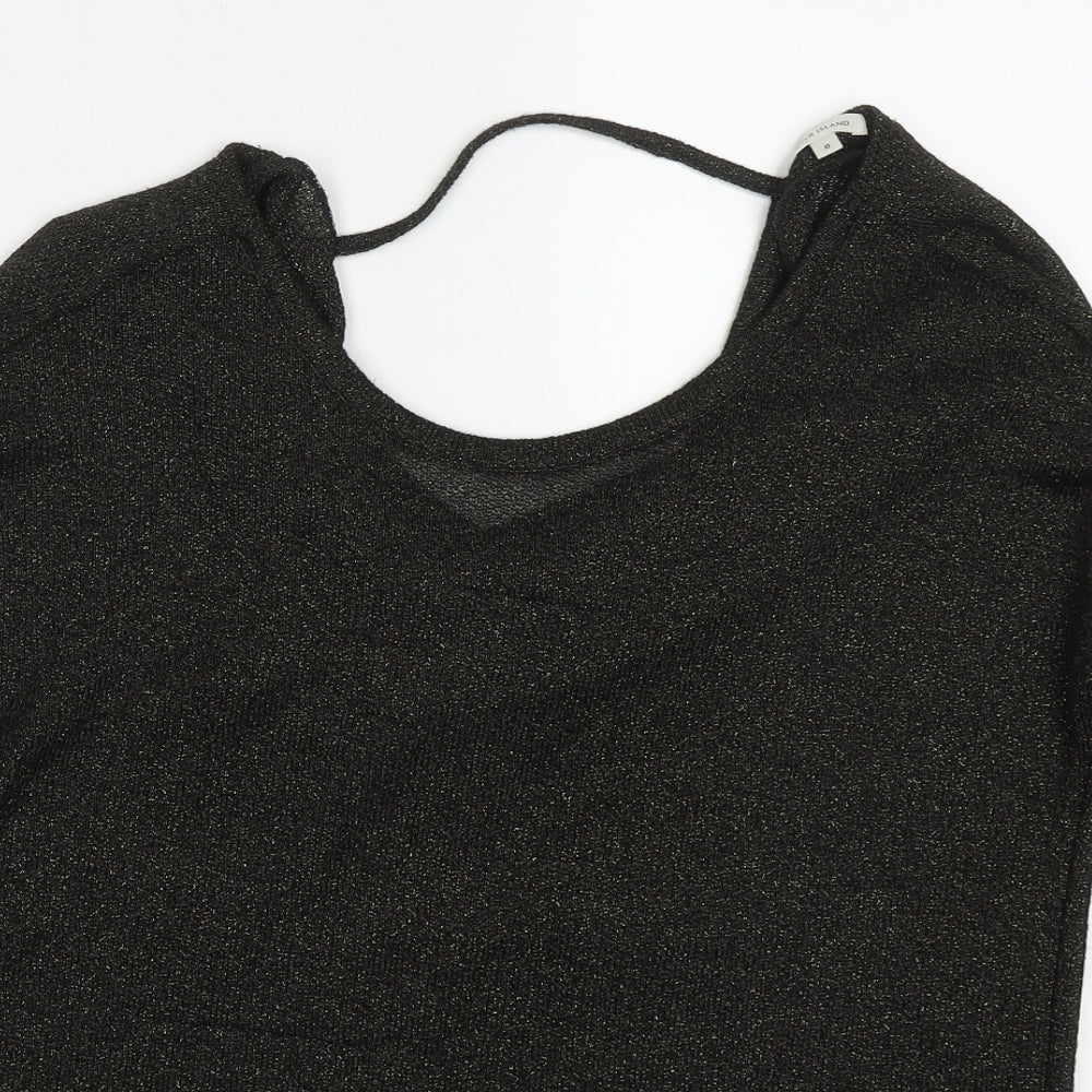 River Island Womens Green Round Neck  Polyester Pullover Jumper Size 8