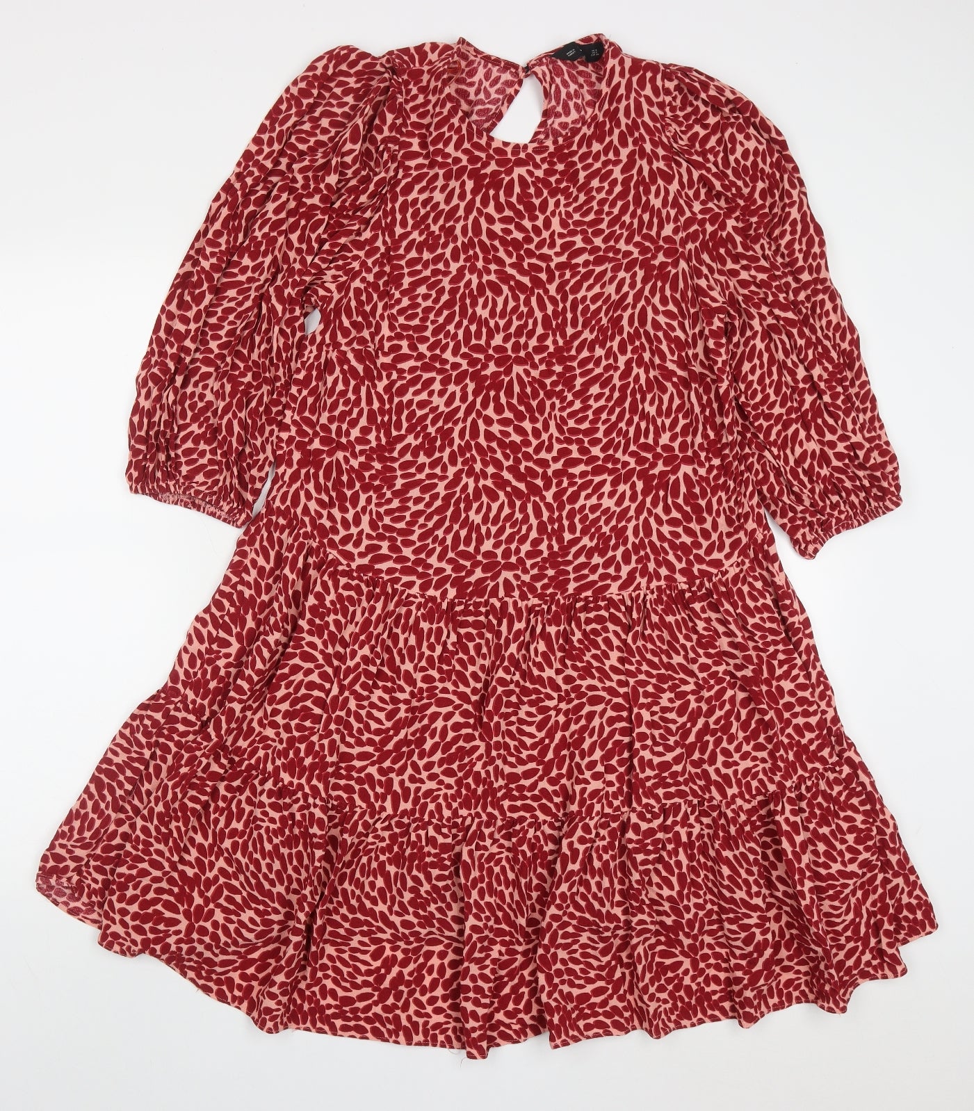F&F Womens Pink Geometric Viscose Trapeze & Swing  Size 8  Round Neck Pullover