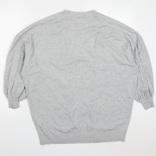 ASOS Womens Grey V-Neck  Viscose Cardigan Jumper Size 10