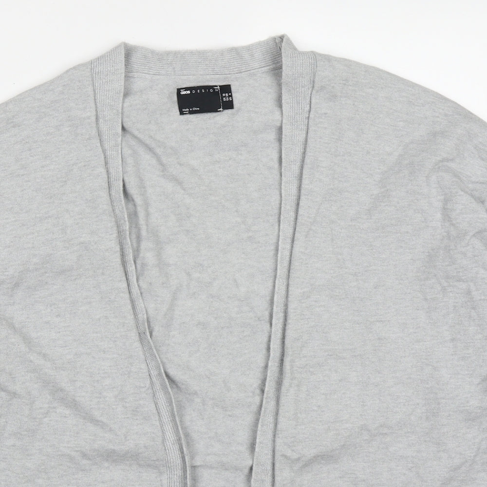 ASOS Womens Grey V-Neck  Viscose Cardigan Jumper Size 10