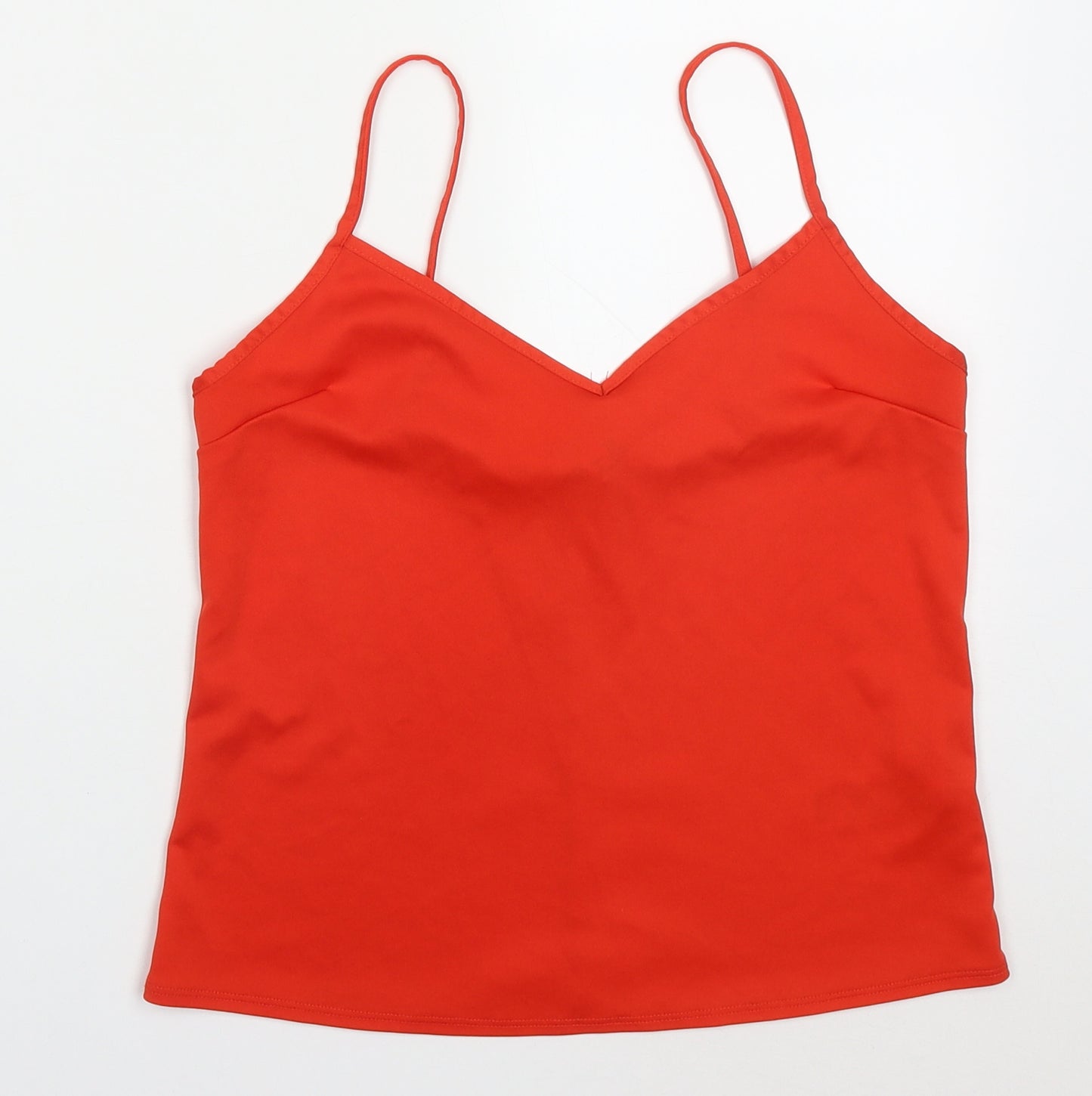 Miss Selfridge Womens Red  Polyester Basic Tank Size 10 V-Neck