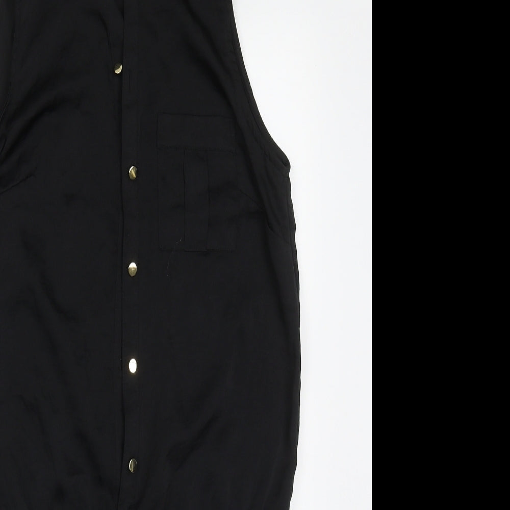 H&M Womens Black  Polyester Playsuit One-Piece Size 6  Button