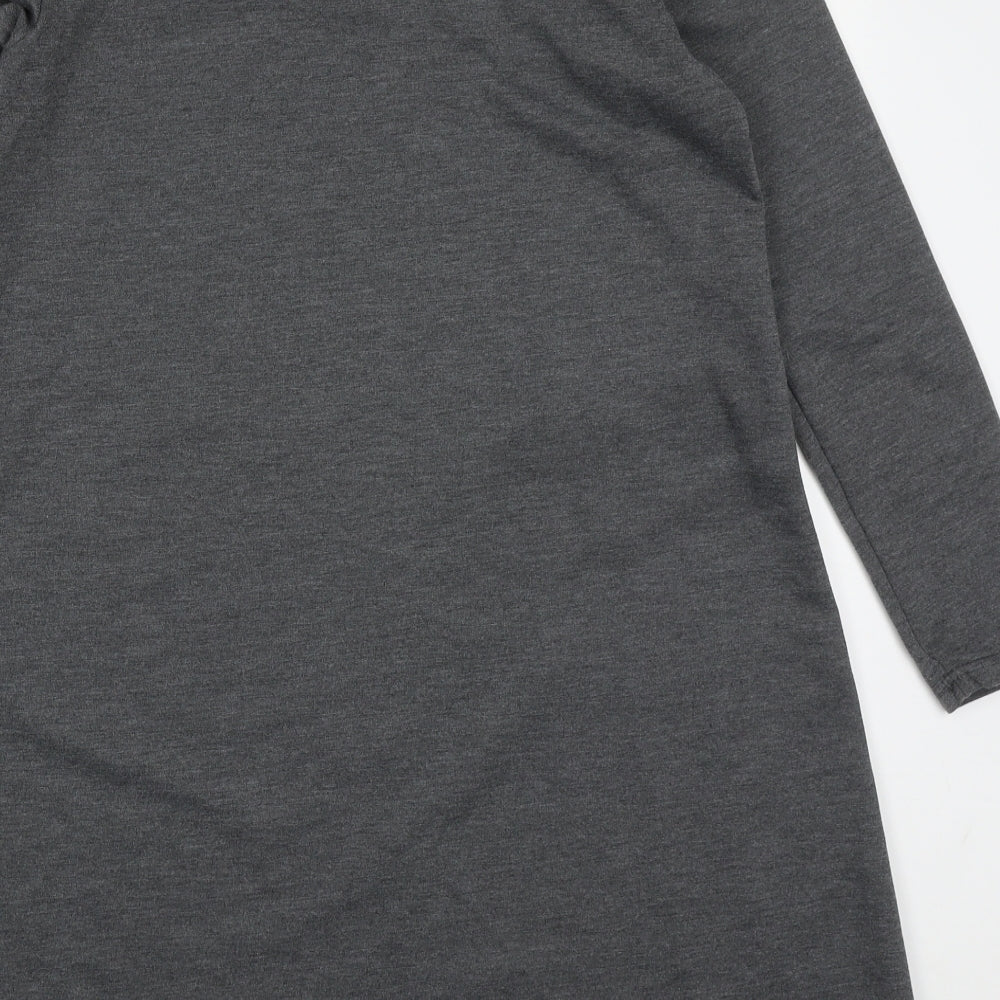 Zanzea Womens Grey  Polyester A-Line  Size M  V-Neck Pullover