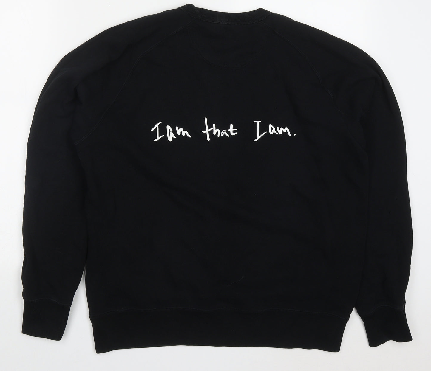 Uniqlo Mens Black  Cotton Pullover Sweatshirt Size M   - I Am That I Am