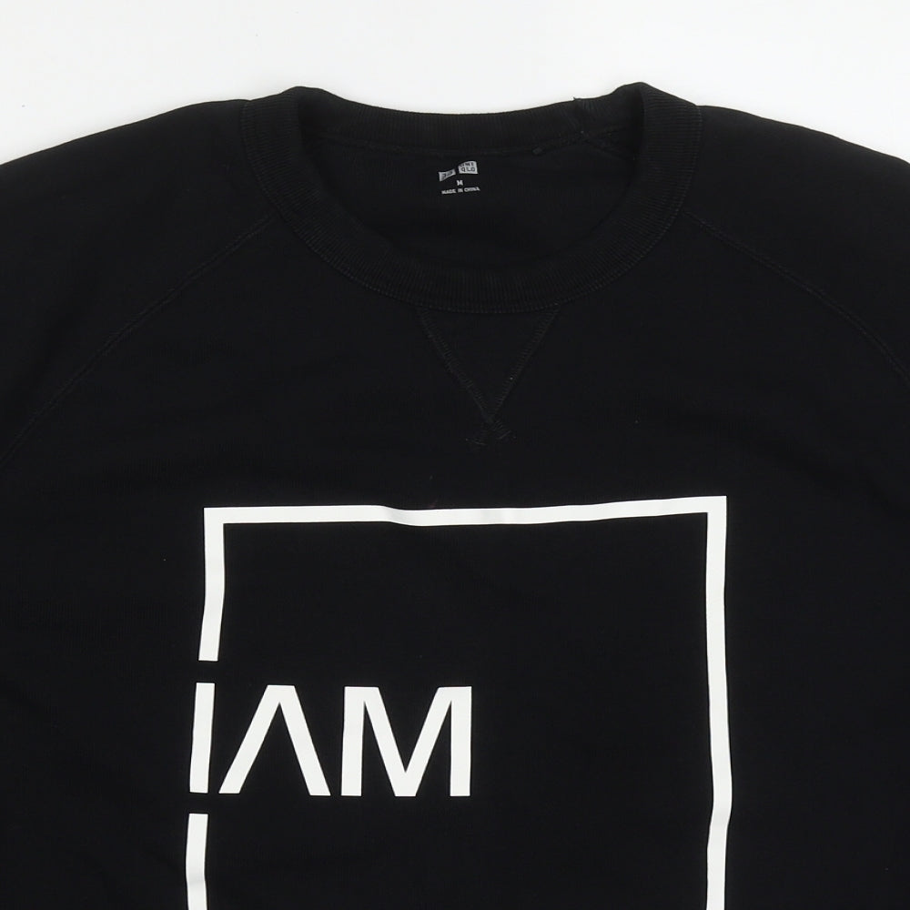 Uniqlo Mens Black  Cotton Pullover Sweatshirt Size M   - I Am That I Am