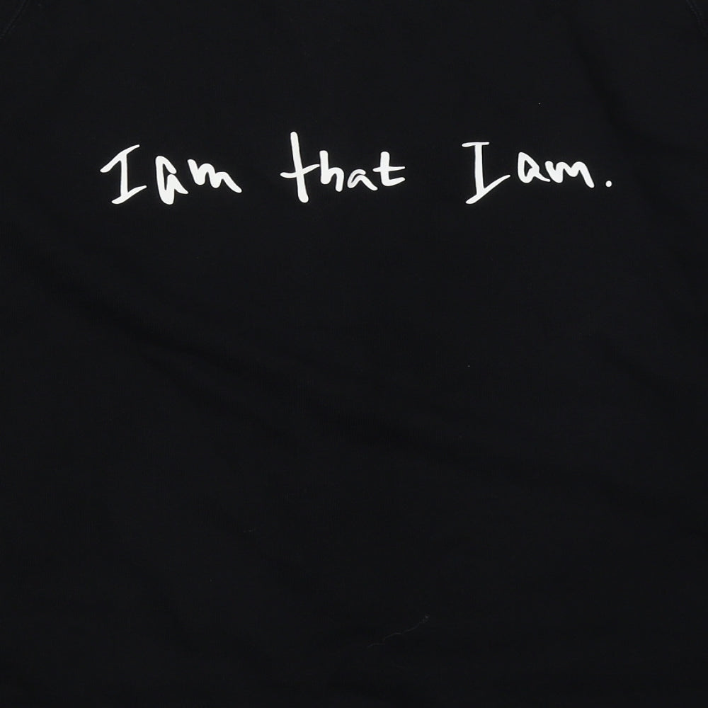 Uniqlo Mens Black  Cotton Pullover Sweatshirt Size M   - I Am That I Am