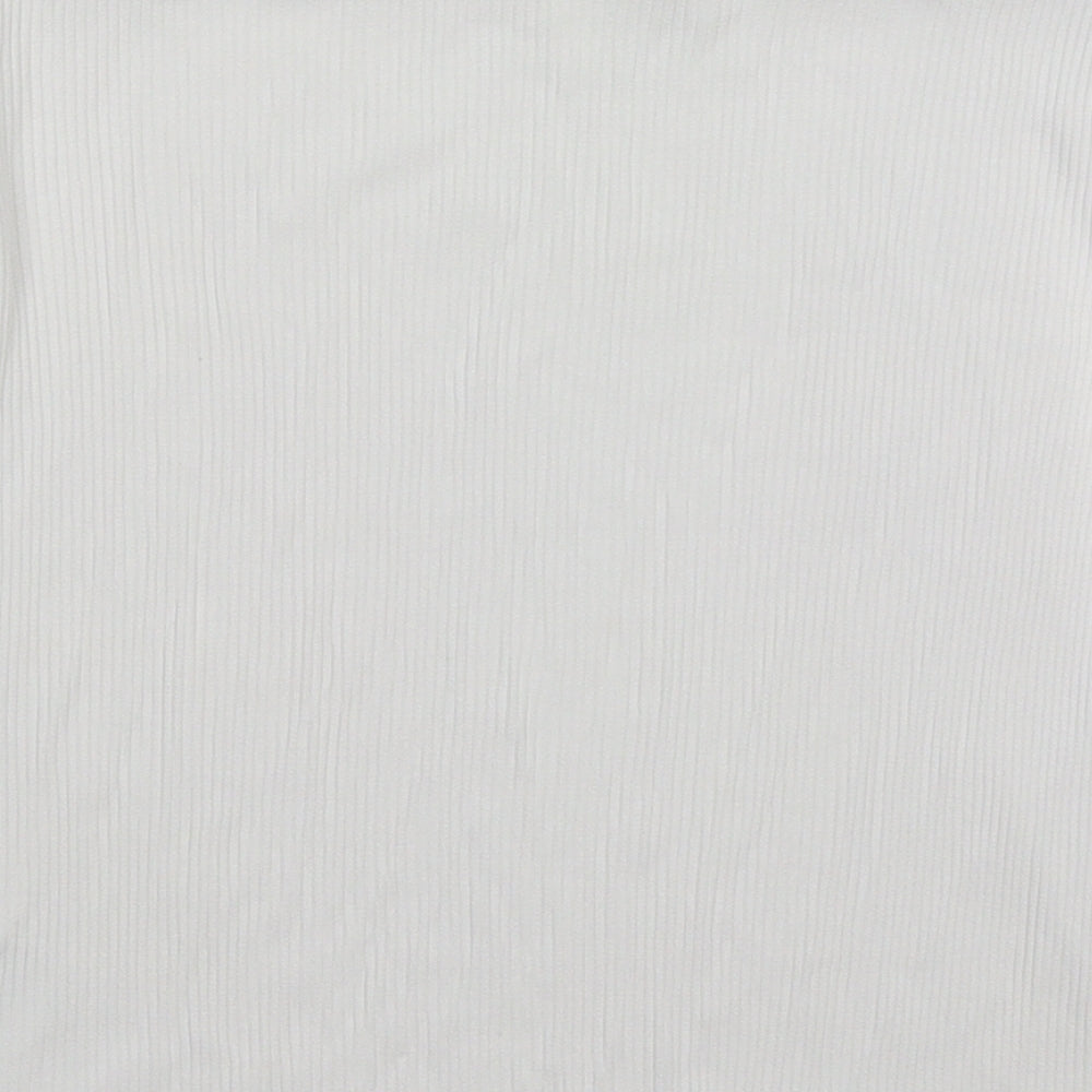 H&M Womens White  Viscose Basic T-Shirt Size L Off the Shoulder