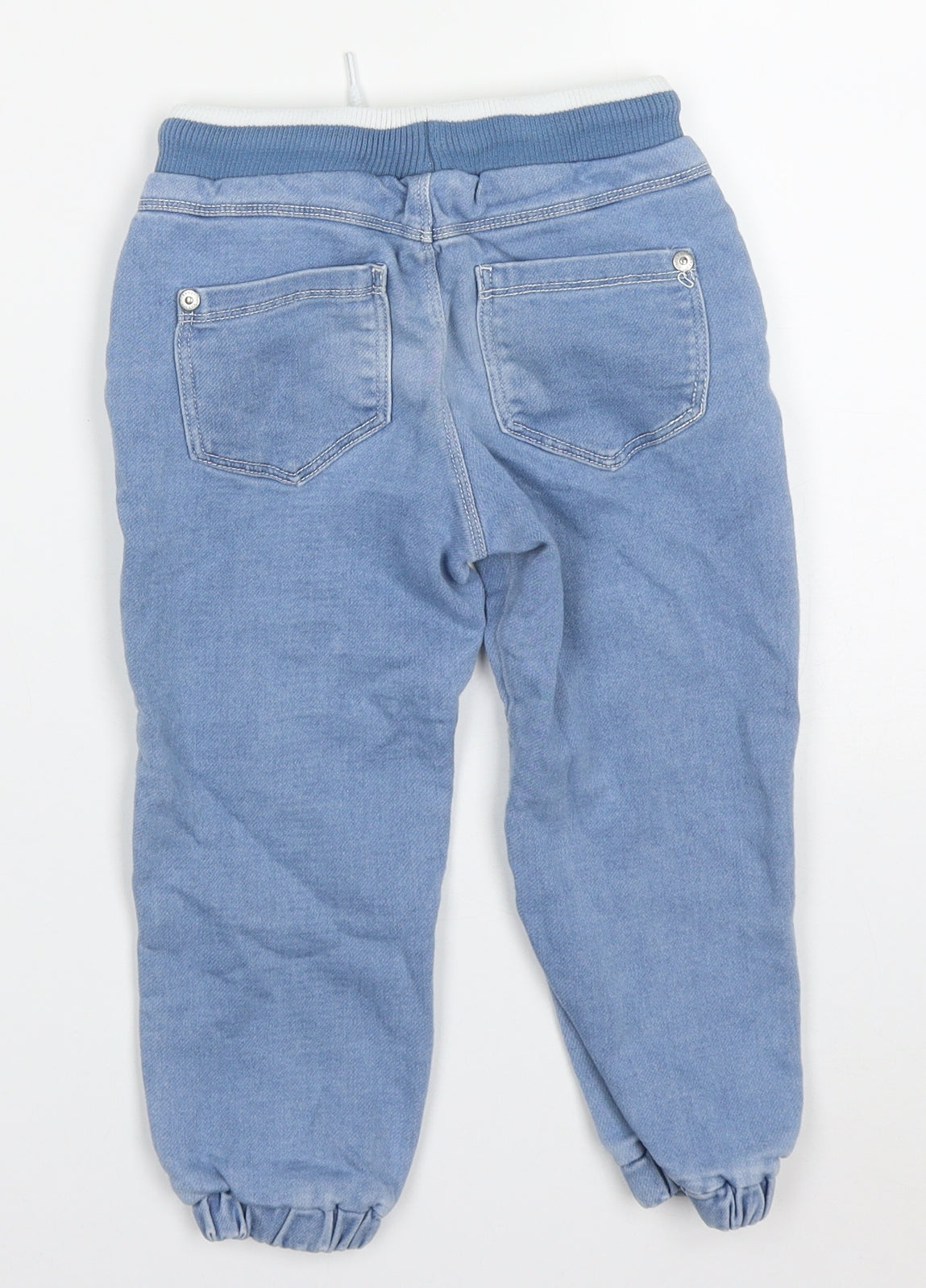 Boboli Boys Blue  Cotton Tapered Jeans Size 3 Years  Regular Drawstring