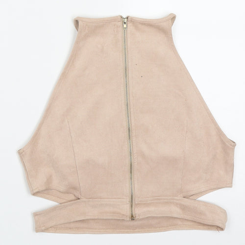 Missguided Womens Pink  Polyester Basic Tank Size 12 Round Neck