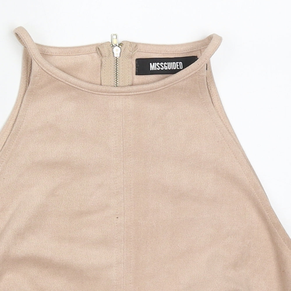 Missguided Womens Pink  Polyester Basic Tank Size 12 Round Neck