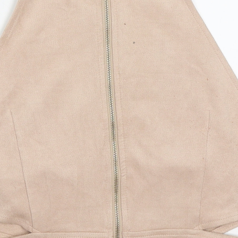 Missguided Womens Pink  Polyester Basic Tank Size 12 Round Neck
