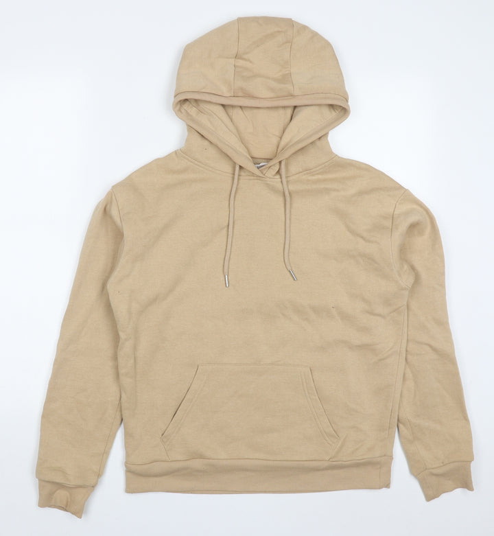 Primark Womens Beige Cotton Pullover Hoodie Size 6 Pullover