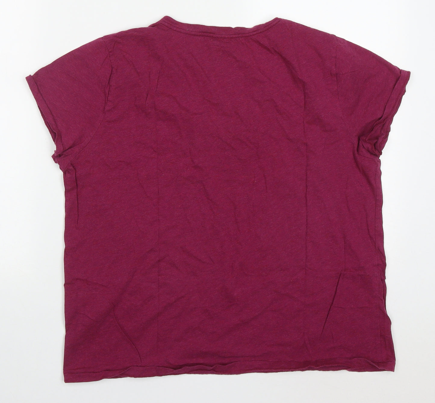 Ralph Lauren Womens Pink  Cotton Basic T-Shirt Size XL V-Neck